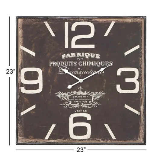 Kirkland's Home Black Distressed Wood Face Square Clock- Clocks