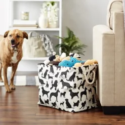Kirkland's Home Black Dog Show Print Rectangle Pet Basket- Baskets & Boxes