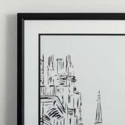 Kirkland's Home Black Eiffel Tower Sketch Framed Art Print- Framed Art