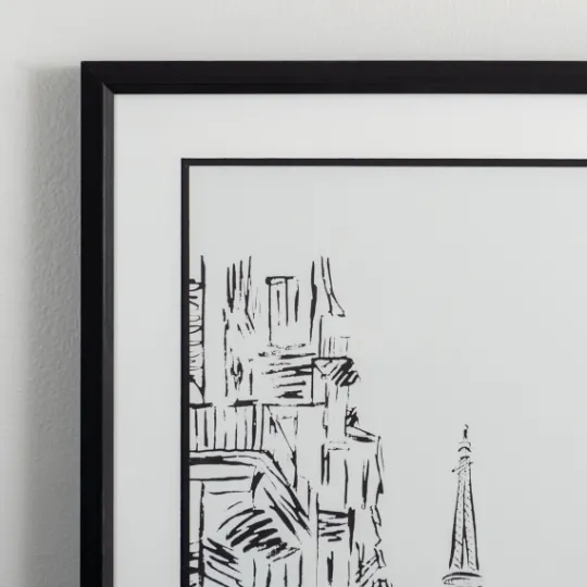 Kirkland's Home Black Eiffel Tower Sketch Framed Art Print- Framed Art