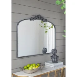 Kirkland's Home Black Floral Scroll Wall Mirror- Decorative Mirrors