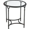 Kirkland's Home Black Forged Steel Glass Top Accent Table- Accent & End Tables