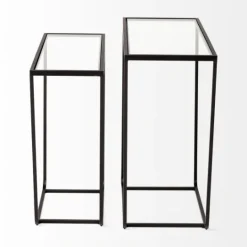 Kirkland's Home Black Geometric Nesting Accent Tables, Set Of 2- Accent & End Tables
