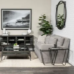 Kirkland's Home Black Geometric Nesting Accent Tables, Set Of 2- Accent & End Tables