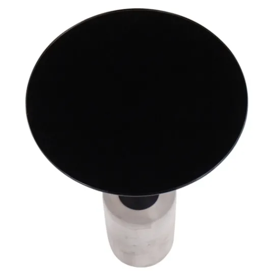 Kirkland's Home Black Glass And Concrete Round Accent Table- Accent & End Tables