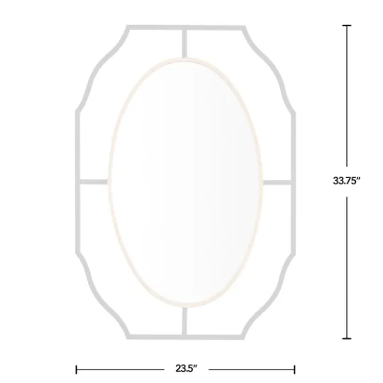 Kirkland's Home Black Gold Scalloped Oval Frame Wall Mirror- Decorative Mirrors