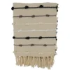 Kirkland's Home Black Gray Dot Striped Throw Blanket- Blankets & Throws