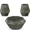 Kirkland's Home Black Hand-Stamped Iron 3-Pc. Table Set- Coffee Tables