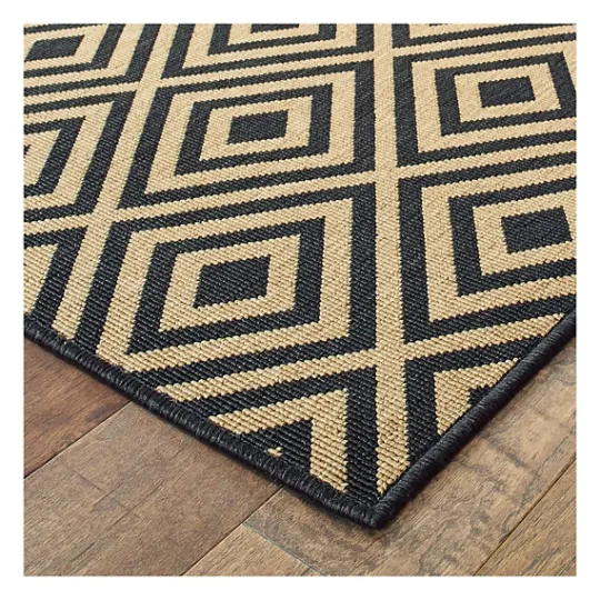 Kirkland's Home Black Haydn Outdoor Area Rug, 5X7- Outdoor Rugs