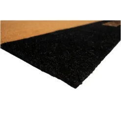 Kirkland's Home Black Hello Bold Stripe Coir Doormat, 24 In.- Doormats