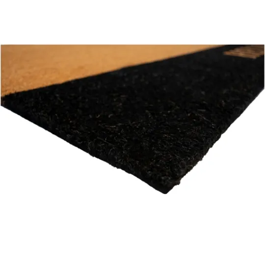 Kirkland's Home Black Hello Bold Stripe Coir Doormat, 24 In.- Doormats