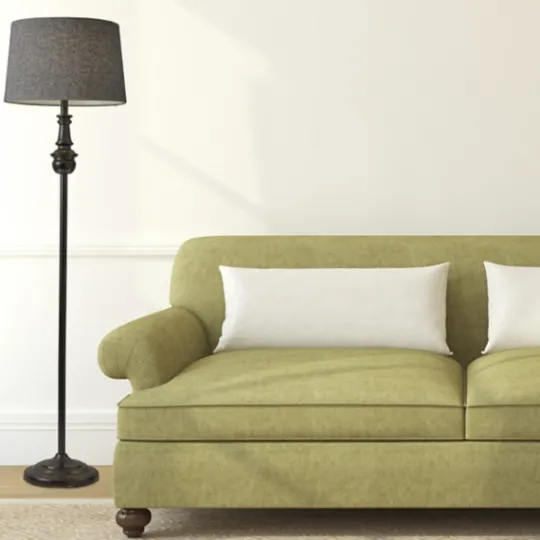Kirkland's Home Black Herringbone Floor Lamp- Floor Lamps