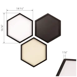 Kirkland's Home Black Hexagon Chalkboard 3-Pc. Wall Decoration Set- Memo & Chalkboards