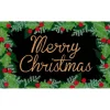 Kirkland's Home Black Holly Merry Christmas Doormat- Doormats