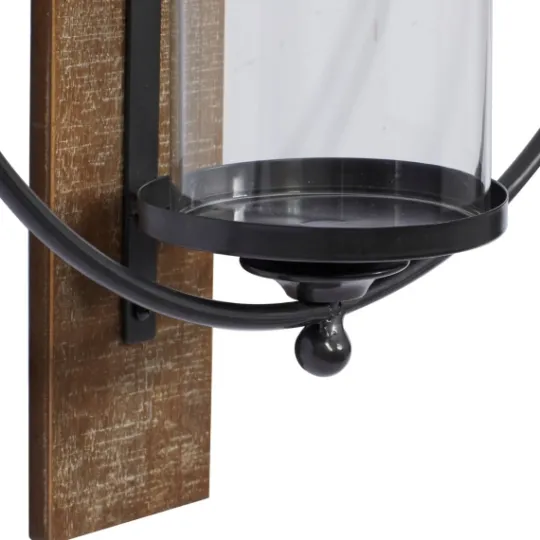 Kirkland's Home Black Hoop Glass Sleeve Wall Sconce, 28 In.- Sconces