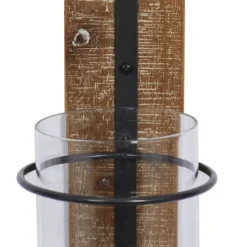 Kirkland's Home Black Hoop Glass Sleeve Wall Sconce, 28 In.- Sconces