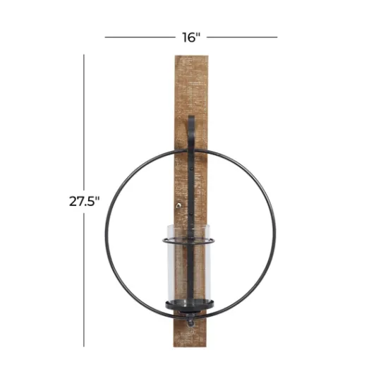 Kirkland's Home Black Hoop Glass Sleeve Wall Sconce, 28 In.- Sconces