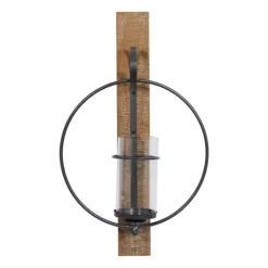 Kirkland's Home Black Hoop Glass Sleeve Wall Sconce, 24 In.- Sconces