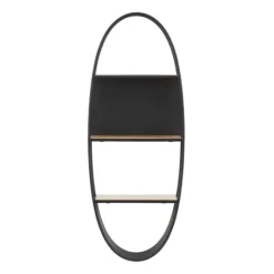Kirkland's Home Black Iron Oval Frame Wall Shelf- Shelves