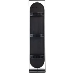 Kirkland's Home Black Iron Swivel Floor Mirror With Shelves- Full Length & Floor Mirrors