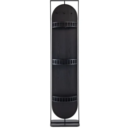Kirkland's Home Black Iron Swivel Floor Mirror With Shelves- Full Length & Floor Mirrors