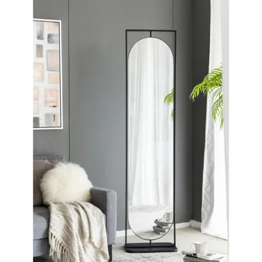 Kirkland's Home Black Iron Swivel Floor Mirror With Shelves- Full Length & Floor Mirrors
