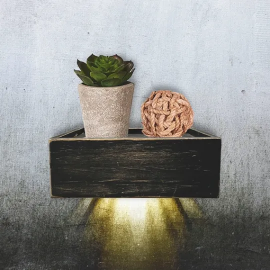 Kirkland's Home Black Led Floating Shelf With Remote, 7 In.- Shelves