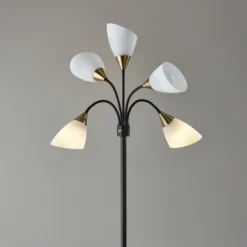 Kirkland's Home Black 5-Light Adjustable Tree Floor Lamp- Floor Lamps
