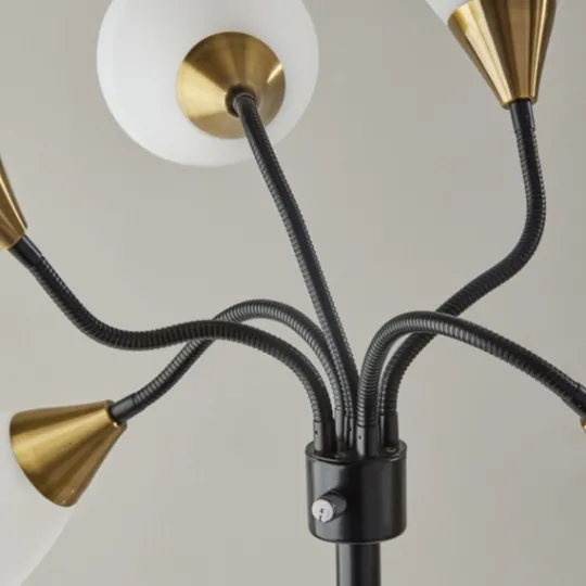 Kirkland's Home Black 5-Light Adjustable Tree Floor Lamp- Floor Lamps