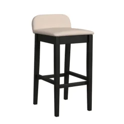 Kirkland's Home Black Lowback Padded Bar Stool- Bar Stools & Counter Height Stools