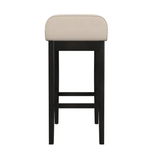 Kirkland's Home Black Lowback Padded Bar Stool- Bar Stools & Counter Height Stools