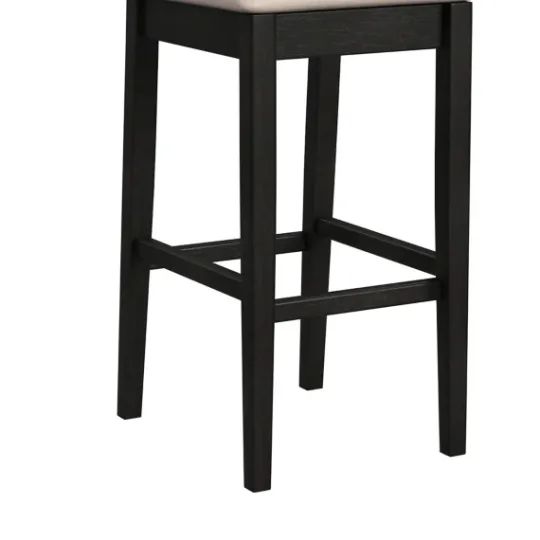 Kirkland's Home Black Lowback Padded Bar Stool- Bar Stools & Counter Height Stools