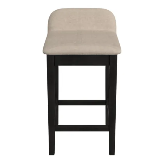 Kirkland's Home Black Lowback Padded Counter Stool- Bar Stools & Counter Height Stools