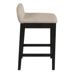 Kirkland's Home Black Lowback Padded Counter Stool- Bar Stools & Counter Height Stools