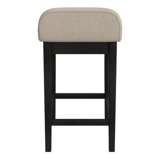 Kirkland's Home Black Lowback Padded Counter Stool- Bar Stools & Counter Height Stools
