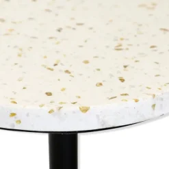 Kirkland's Home Black Marble Top Pedestal Cocktail Table- Accent & End Tables