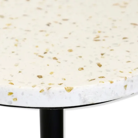 Kirkland's Home Black Marble Top Pedestal Cocktail Table- Accent & End Tables