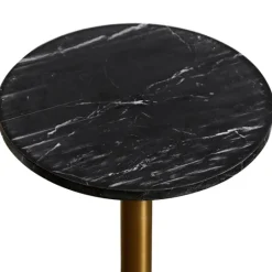 Kirkland's Home Black Marble Top Tapered Base Accent Table, 10 In.- Accent & End Tables