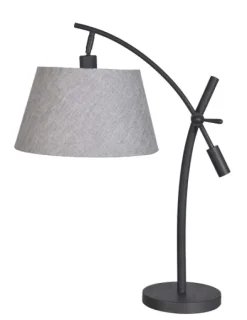 Kirkland's Home Black Metal Adjustable Task Shade Table Lamp- Table Lamps