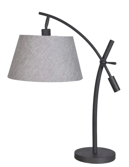 Kirkland's Home Black Metal Adjustable Task Shade Table Lamp- Table Lamps