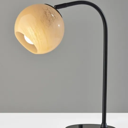 Kirkland's Home Black Metal And Frosted Glass Globe Table Lamp- Table Lamps