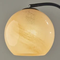 Kirkland's Home Black Metal And Frosted Glass Globe Floor Lamp- Floor Lamps