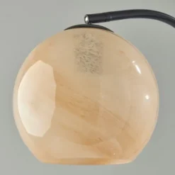 Kirkland's Home Black Metal And Frosted Glass Globe Floor Lamp- Floor Lamps