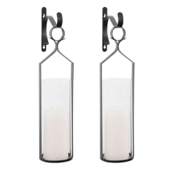 Kirkland's Home Black Metal And Glass Logan Sconces, Set Of 2- Sconces