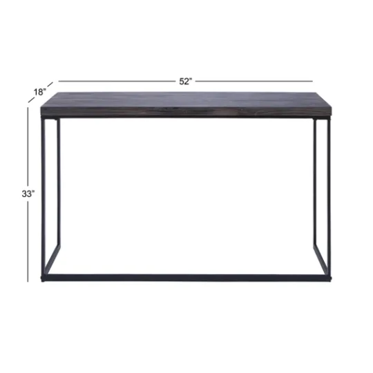 Kirkland's Home Black Metal And Wood Contemporary Console Table- Console Tables