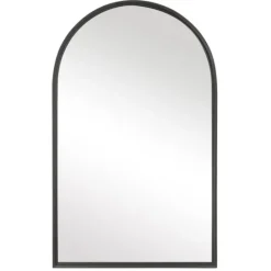 Kirkland's Home Black Metal Arch Frame Wall Mirror- Decorative Mirrors