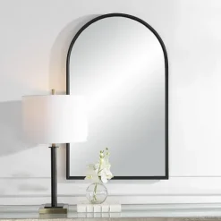 Kirkland's Home Black Metal Arch Frame Wall Mirror- Decorative Mirrors
