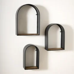 Kirkland's Home Black Metal Arch Shelves, Set Of 3- Shelves