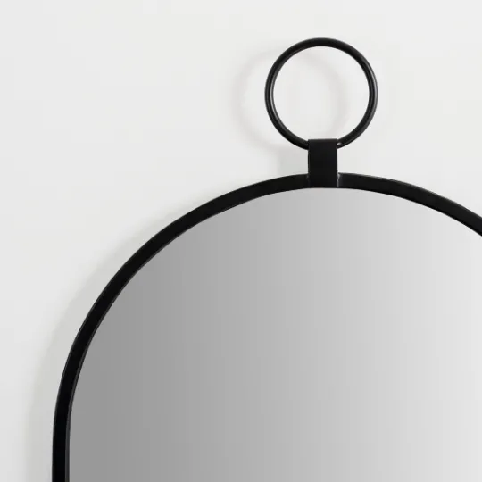 Kirkland's Home Black Metal Arched Wall Mirror- Decorative Mirrors