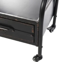 Kirkland's Home Black Metal Cheval Frame Mirror With Drawer- Full Length & Floor Mirrors